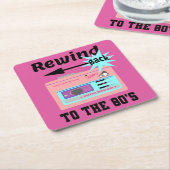 Zurück in die 80er Jahre Rechteckiger Pappuntersetzer (angewinkelt)