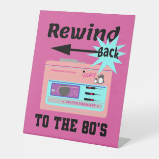 Zurück in die 80er Jahre Sockelschild