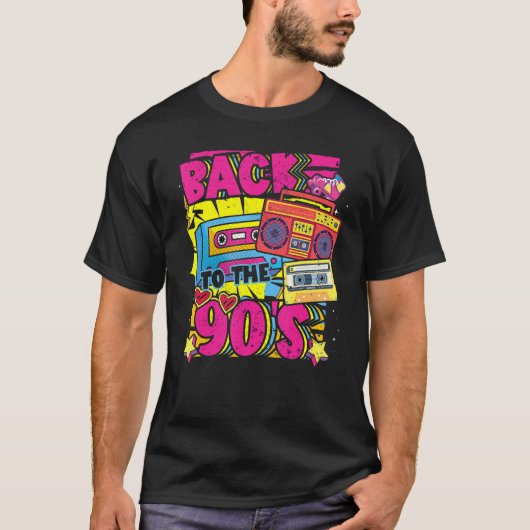 Zurück in die 90er Jahre Disco Radio und Techno Er T-Shirt (Vorderseite)