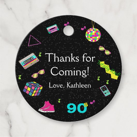 Zurück in die 90er Jahre, jedes Alter, vielen Dank Geschenkanhänger (Vorderseite)