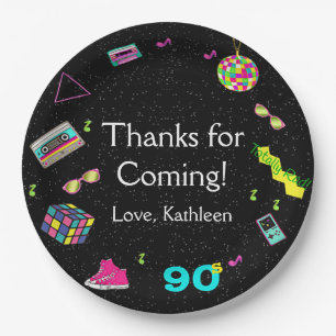 Zurück in die 90er Jahre, jedes Alter, vielen Dank Pappteller