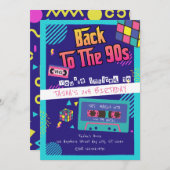 Zurück in die 90er Jahre Moderne jedes Alters Gebu Einladung (Vorne/Hinten)