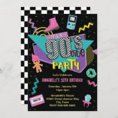 Zurück in die 90er Jahre Retro Birthday Party Einl Einladung (Vorne/Hinten)