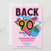 Zurück in die 90er Jahre Retro Geburtstag Einladung (Vorderseite)