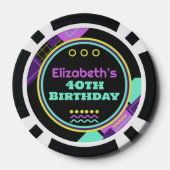 Zurück in die 90er Jahre Retro Geburtstag Pokerchips (Rückseite)