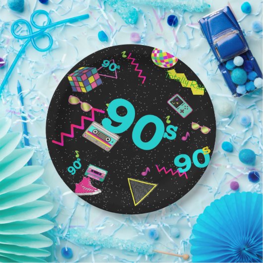 Zurück in die 90er Jahre, Retro, jedes Alter Pappteller (Party)