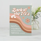 Zurück in die Groovy Retro der 70er Jahre jedes Al Einladung (Stehend Vorderseite)