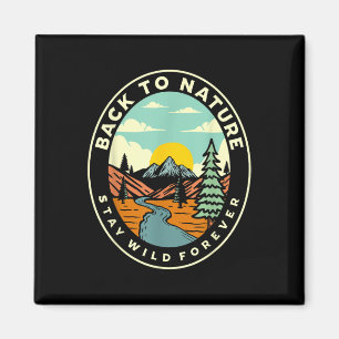 Zurück in die Natur Bleibe WildShirt Retro Graphic Magnet