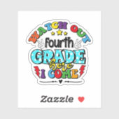 Zurück in die Schule, achten Sie auf die vierte Kl Aufkleber (Blatt)