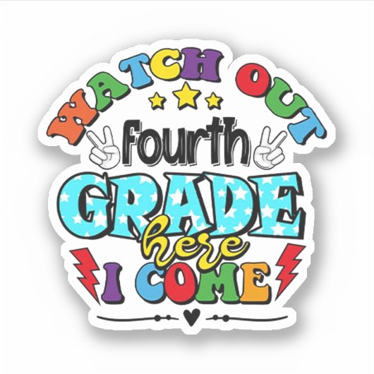 Zurück in die Schule, achten Sie auf die vierte Kl Aufkleber (Vorderseite)