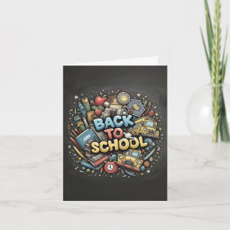 Zurück in die Schule - farbenfrohe Gestaltung der Karte
