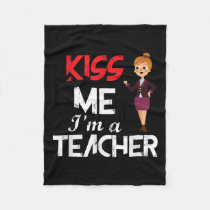 Zurück in die Schule Küss mir im Lehrerangebot für Fleecedecke