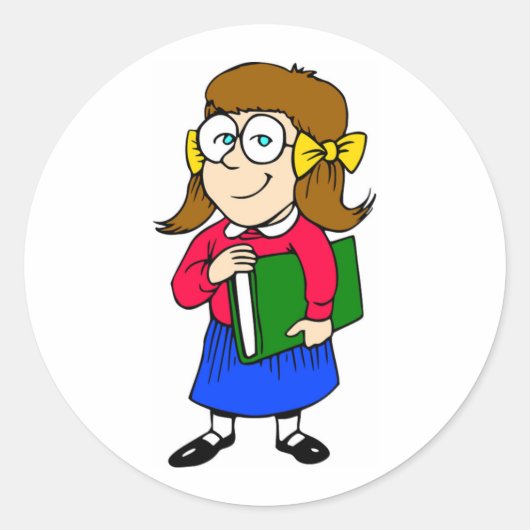 ZURÜCK IN DIE SCHULE RUNDER AUFKLEBER (Vorderseite)