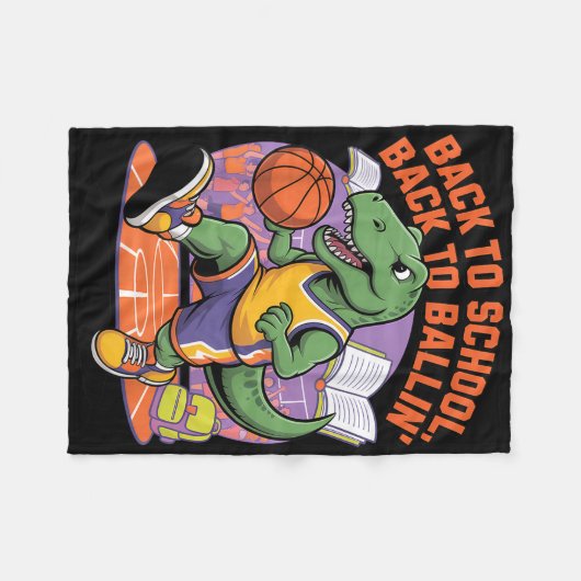 Zurück in die Schule Zurück zum Ballischen Basketb Fleecedecke (Vorderseite (Horizontal))