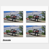 Zurück in schwarzen Superliner-Aufklebern Rechteckiger Aufkleber (Blatt)