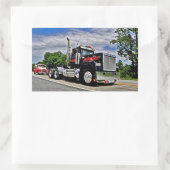 Zurück in schwarzen Superliner-Aufklebern Rechteckiger Aufkleber (Tasche)