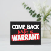 Zurück mit einer Garantie Feiertagspostkarte (Stehend Vorderseite)