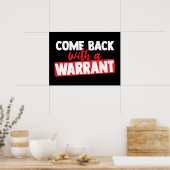 Zurück mit einer Garantie Poster (Küche)