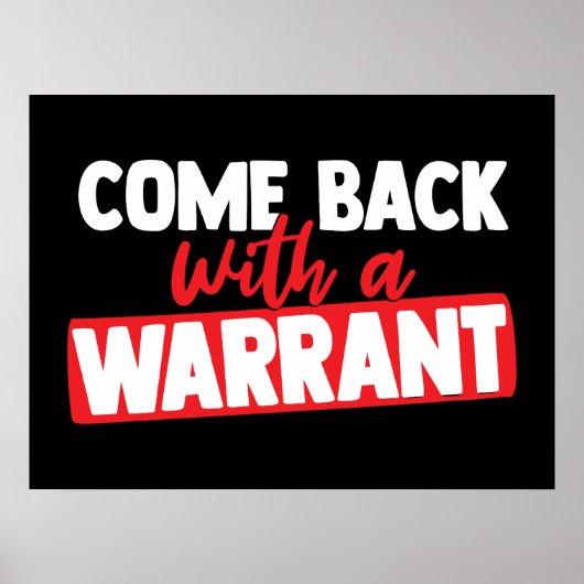 Zurück mit einer Garantie Poster (Vorne)