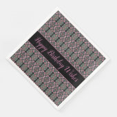 Zurück mit rosa Gemustertem Design Serviette (Ecke)