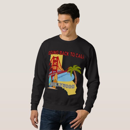 Zurück nach Cali Herren Dunkles Sweatshirt (Vorne ganz)