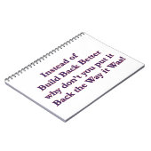 Zurück Notizblock (Linke Seite)