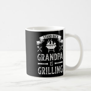 Zurück Opa Grillen Grillen Barbecue Vater Kaffeetasse