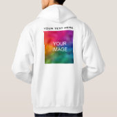 Zurück Print Men White Hoodie Add Image Logo (Rückseite)