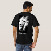 Zurück Print Modern Animal Lion Gesicht Mens Wert T-Shirt (Schwarz voll)
