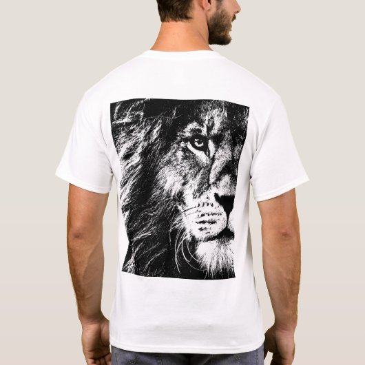 Zurück Print Modern Pop Art Lion Template Mens T-Shirt (Rückseite)