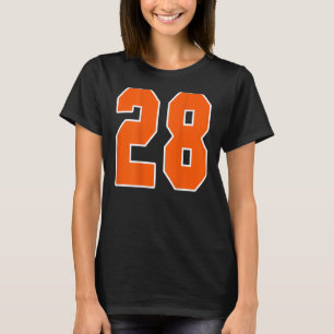 Zurück Print Orange Sportblock Nr. 28 für Sport T-Shirt