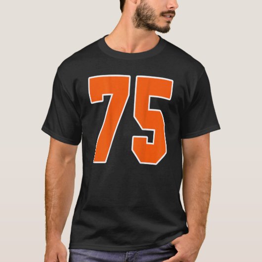 Zurück Print Orange Sportblock Nr. 75 für Sport T-Shirt (Vorderseite)