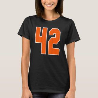 Zurück Print Orange Sportblock Nummer 42 für Sport T-Shirt