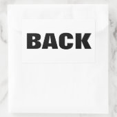 ZURÜCK RECHTECKIGER AUFKLEBER (Tasche)