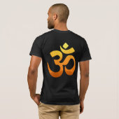 Zurück Seite Om Mantra Gold Sun Meditation Yoga Mä T-Shirt (Schwarz voll)