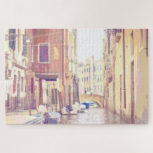 Zurück Straße Venedig Digitaler Impressionist Pop Puzzle (Horizontal)