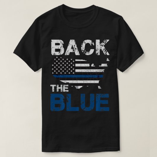 Zurück The Blue Verteidiger der Polizei American F T-Shirt (Design vorne)