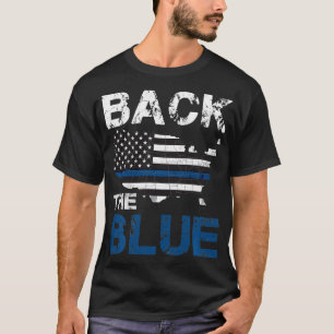 Zurück The Blue Verteidiger der Polizei American F T-Shirt