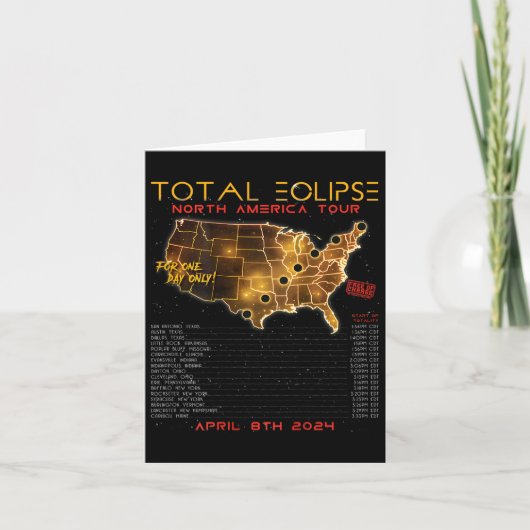 Zurück) Total Solar Eclipse 2024 North America Tou Karte (Vorderseite)