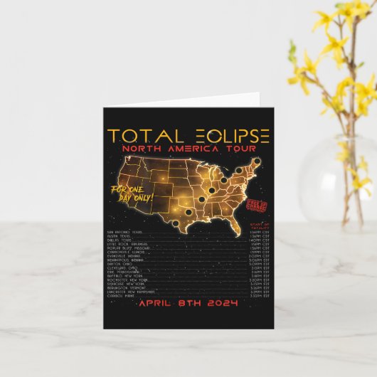 Zurück) Total Solar Eclipse 2024 North America Tou Karte (Gelbe Blume)