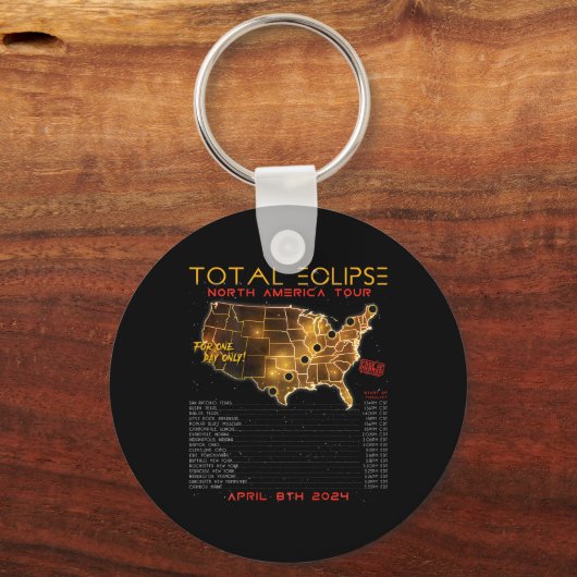 Zurück) Total Solar Eclipse 2024 North America Tou Schlüsselanhänger (Vorderseite)