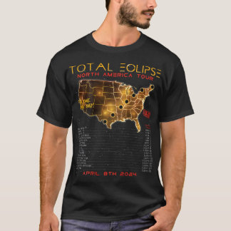 Zurück) Total Solar Eclipse 2024 North America Tou T-Shirt