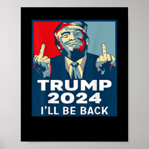 Zurück Trump 2024 Vintage Donald Trump 4. Juli Poster