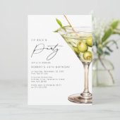 Zurück und Party | Funny Martini Birthday Einladung (Stehend Vorderseite)