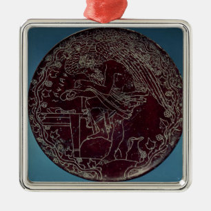 Zurück von einem Bronzespiegel Silbernes Ornament