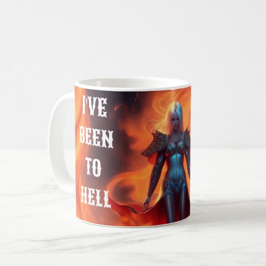 ZURÜCK VON HELL-DESIGN KAFFEETASSE (Vorderseite Links)