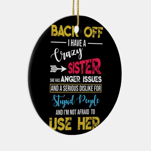 Zurück von mir habe eine verrückte, finstere Ärger Keramik Ornament (Rechts)