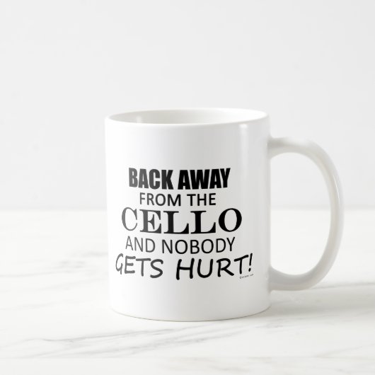 Zurück weg vom Cello Kaffeetasse (Rechts)