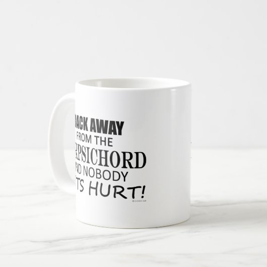 Zurück weg vom Cembalo Kaffeetasse (Vorderseite Links)