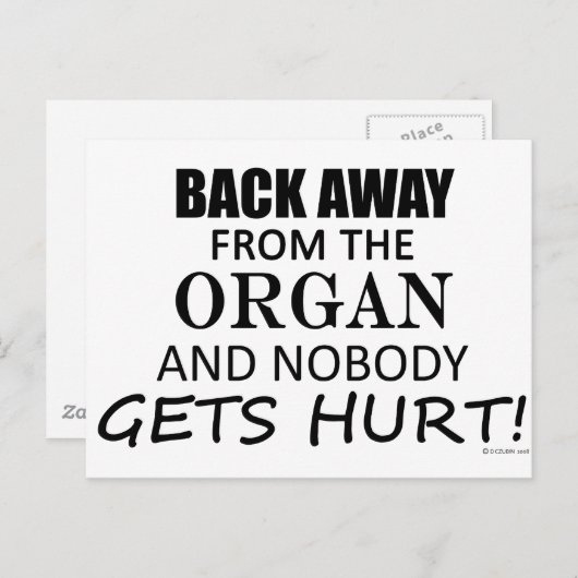 Zurück weg vom Organ Postkarte (Vorne/Hinten)